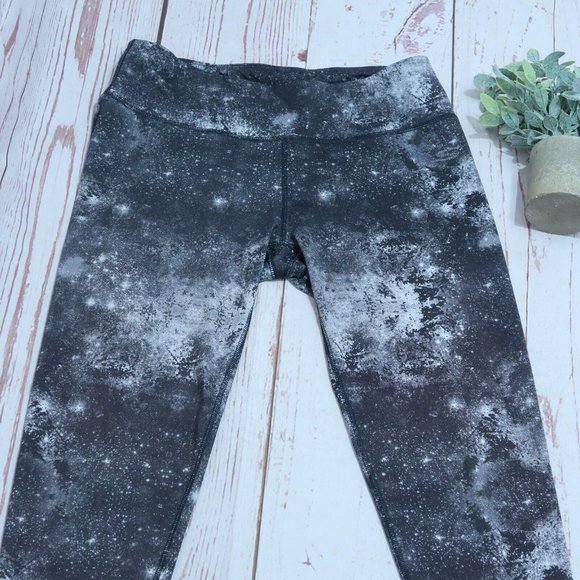 Skechers Galaxy Black White Workout Gym Leggings Woemns Size Large - Picture 2 of 7